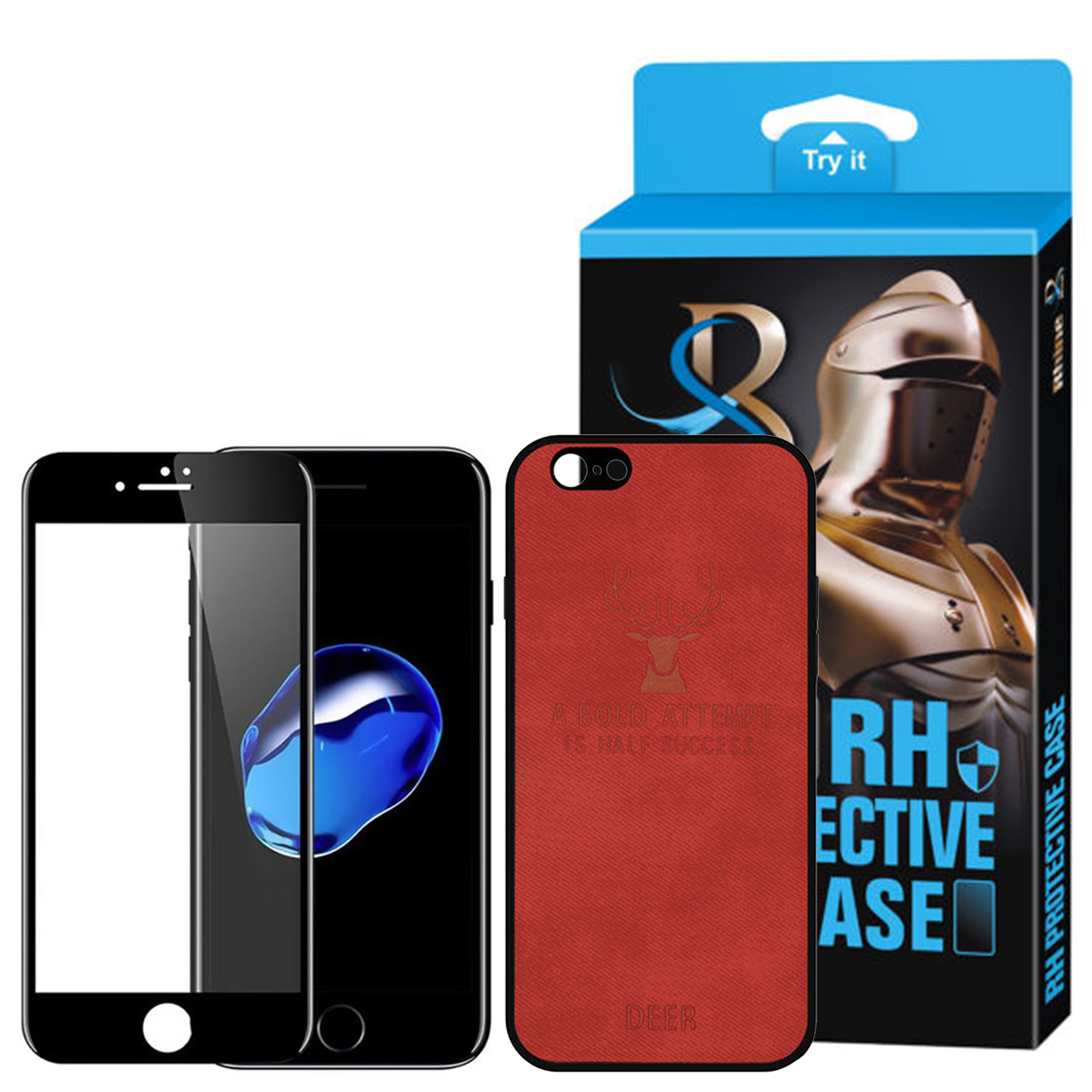 کاور راین مدل R9_DR مناسب برای گوشی موبایل اپل Iphone 6 به همراه محافظ صفحه نمایش