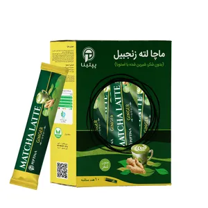 ماچا لته زنجبیل بدون شکر پپتینا بسته 10 عددی