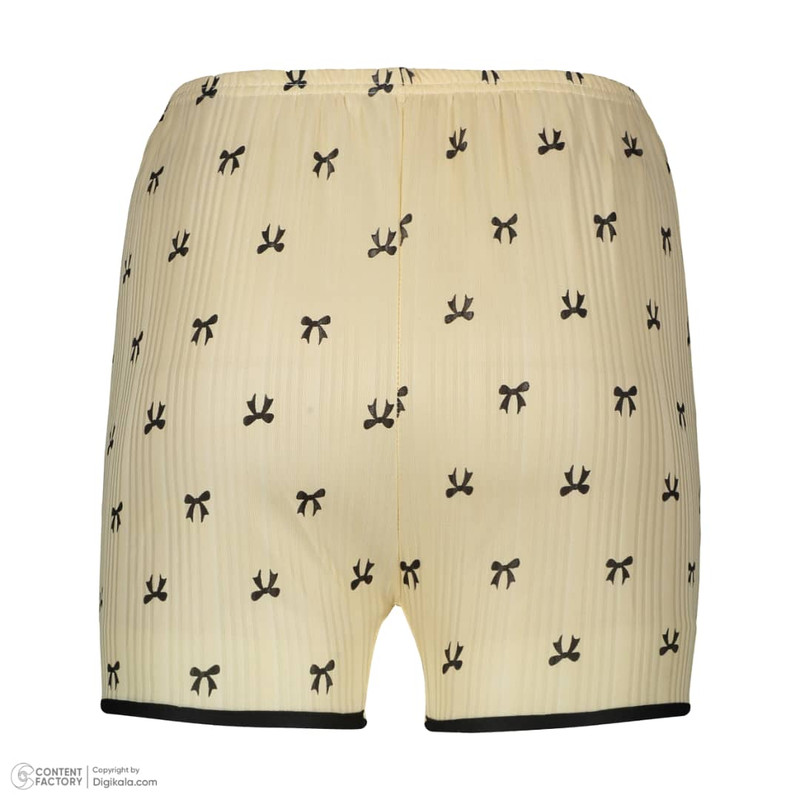 ست 3 تکه لباس زنانه مدل پاپیون رنگ کرم