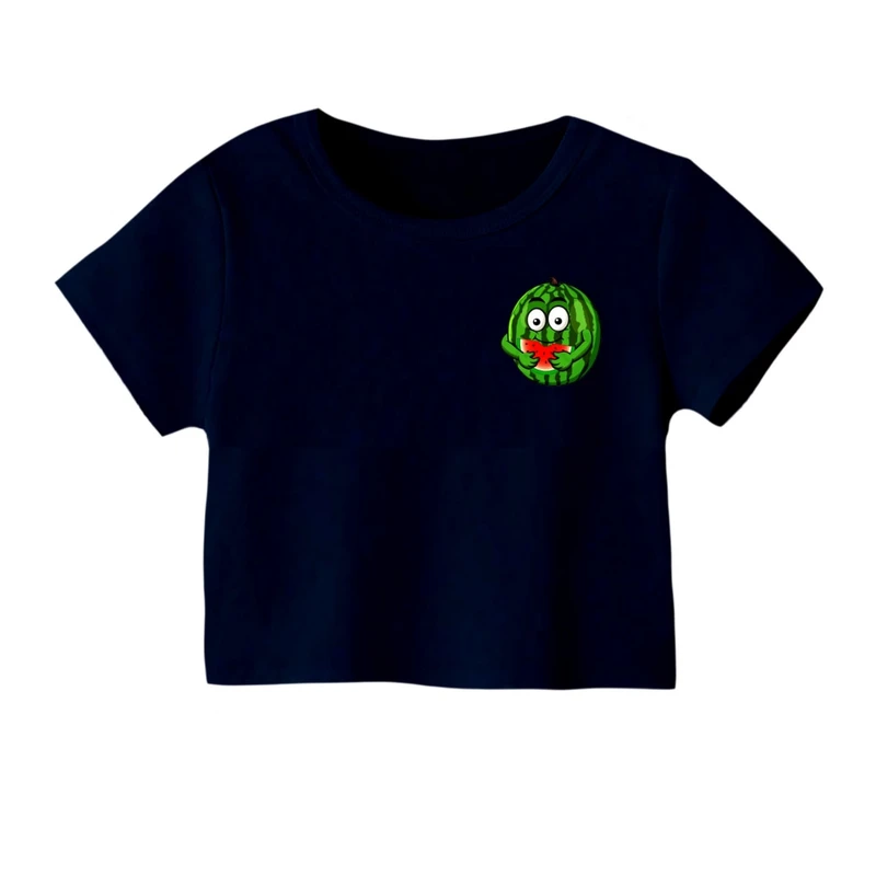 کراپ‌ تی‌شرت آستین کوتاه زنانه مدل هندوانه یلدایی کد 20