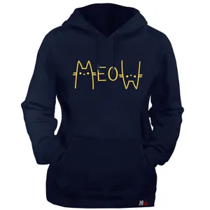 هودی زنانه مدل  گربه کد T09 رنگ سرمه ای