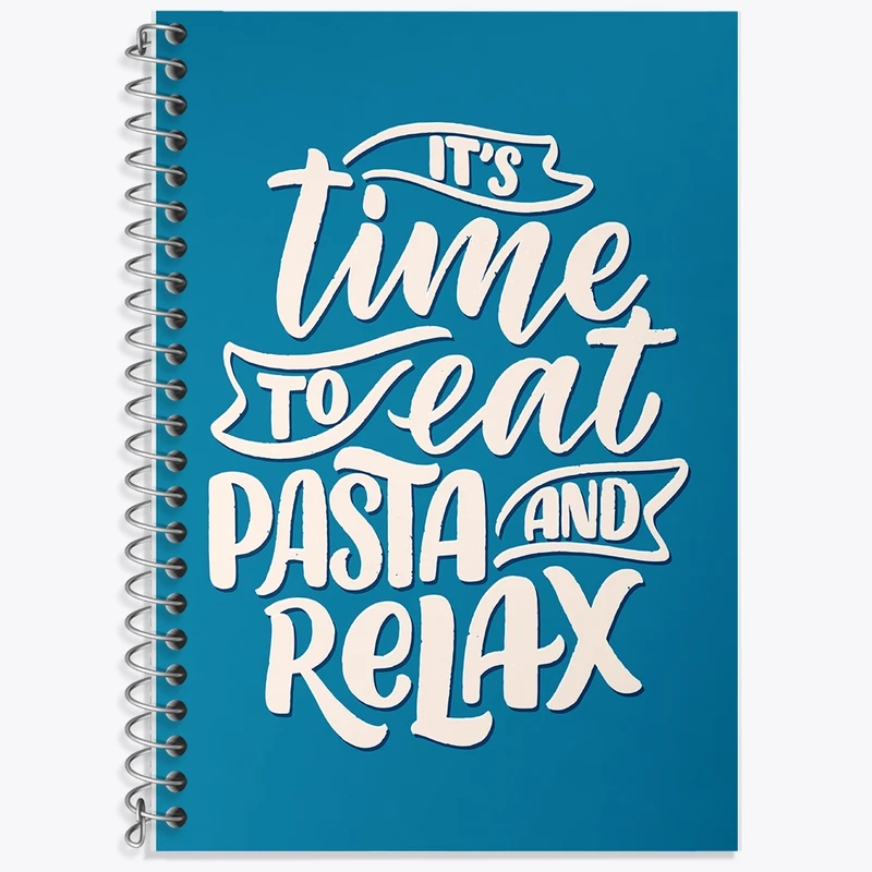 دفتر لغت 50 برگ خندالو طرح It's Time To Eat Pasta And Relax کد F1458
