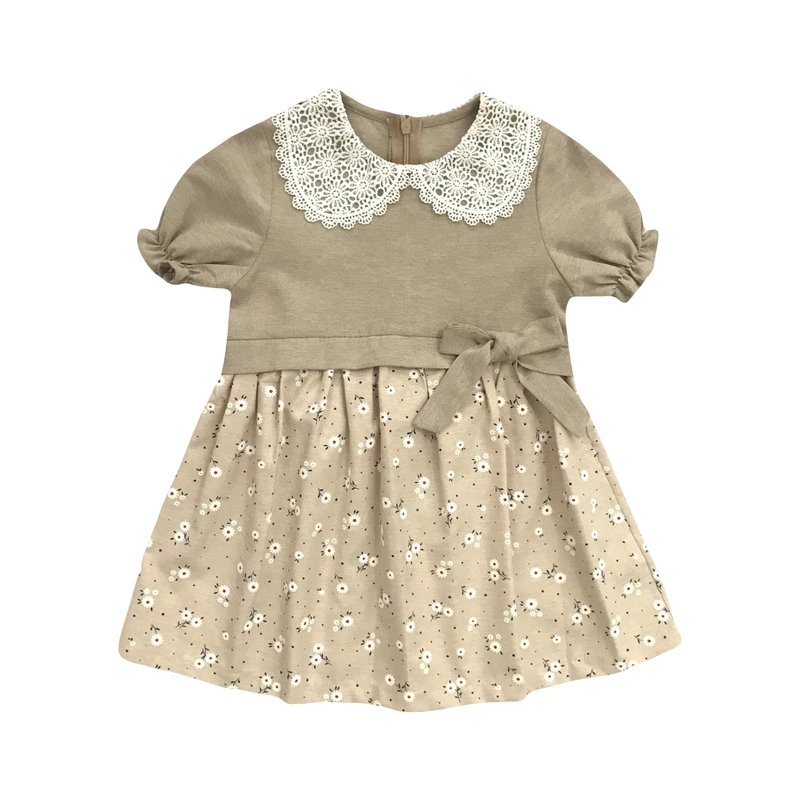 پیراهن آستین کوتاه یقه ب ب دخترانه مدل رونیا کد ۷۱