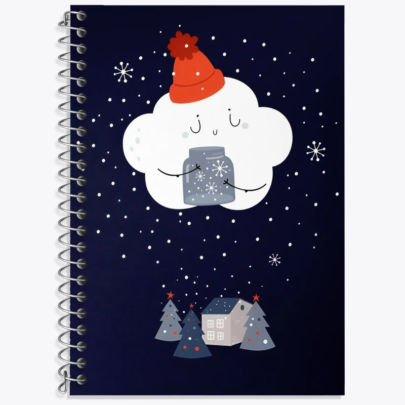 دفتر زبان 50 برگ خندالو مدل سه خط طرح کریسمس (Christmas) کد N4704