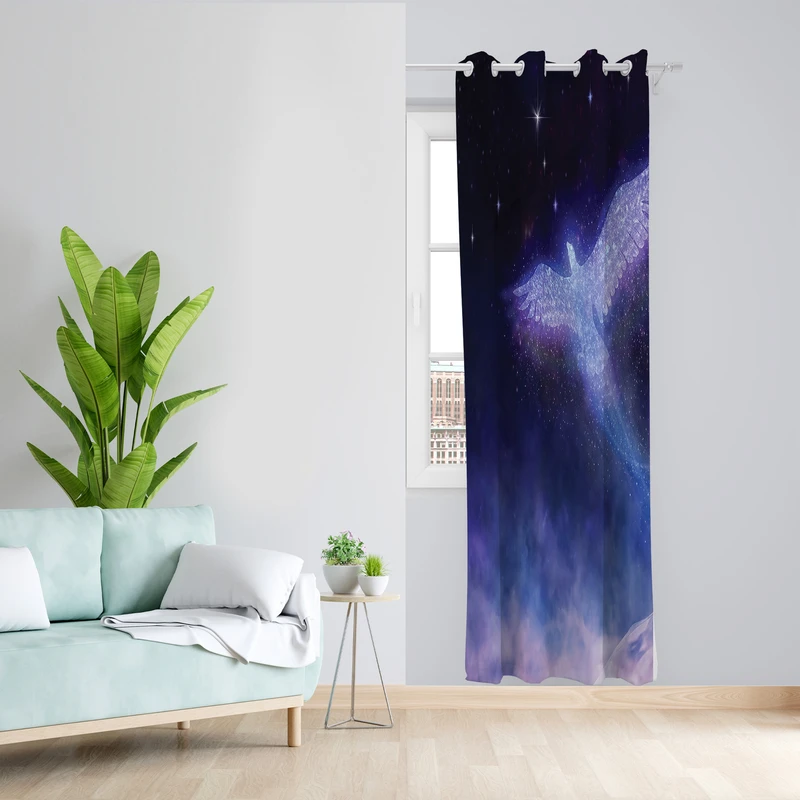 پرده طرح ققنوس مدل مخمل پانچی کد 2229 z سایز 140x200 سانتی متر