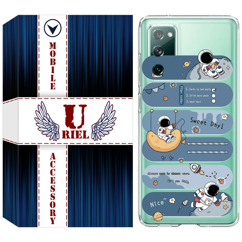 کاور یوریل مدل Clear کد 18 طرح فضانورد مناسب برای گوشی موبایل سامسونگ Galaxy S20 FE