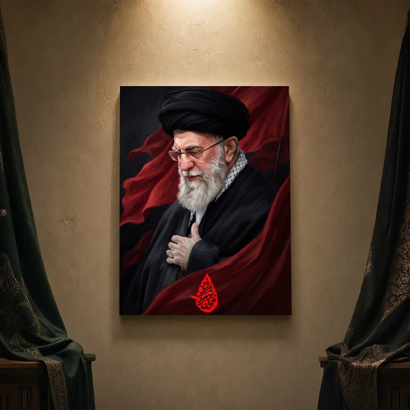 تابلو شاسی مدل مذهبی طرح رهبر شهید امام خامنه‌ای کد 249SM