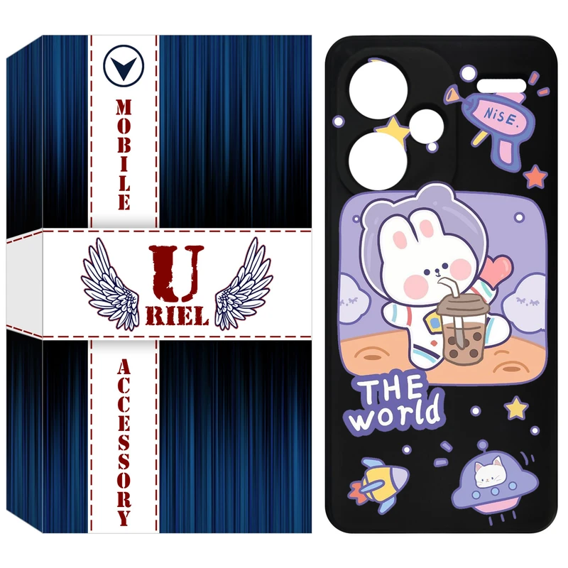 کاور یوریل قاب مدل KSH کد 8 طرح خرگوش فضانورد مناسب برای گوشی موبایل شیائومی Redmi Note 13 Pro Plus