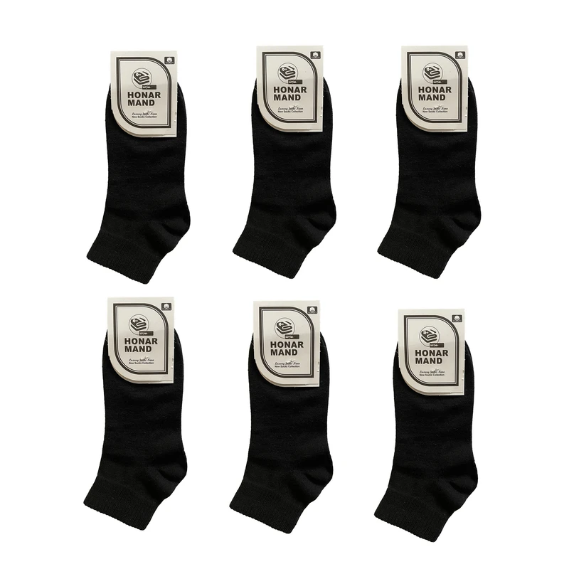 جوراب ساق کوتاه مردانه هنرمند مدل t__90 مجموعه ۶ عددی