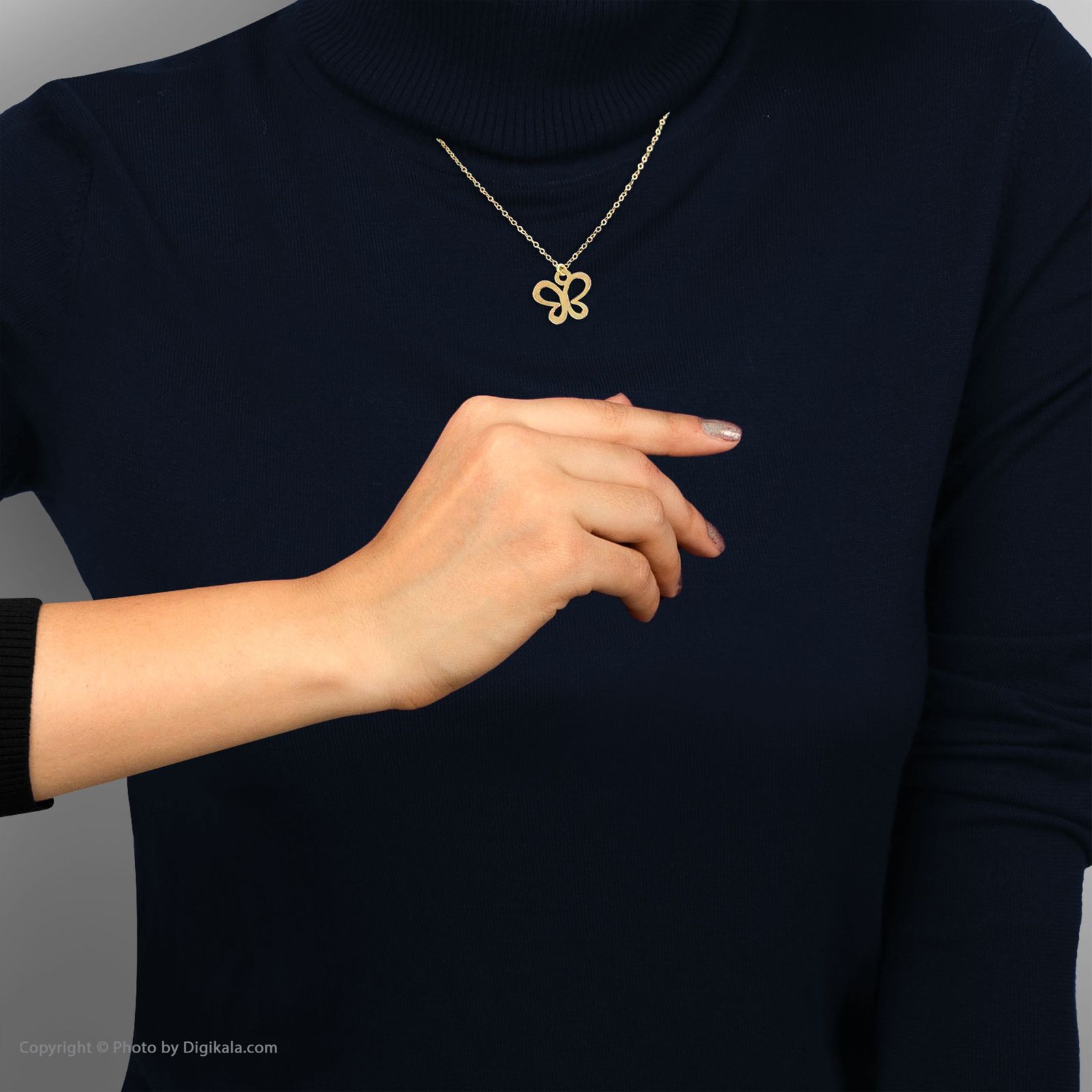 گردنبند طلا 18 عیار زنانه کانیار گالری طرح پروانه کد GA61 -  - 2
