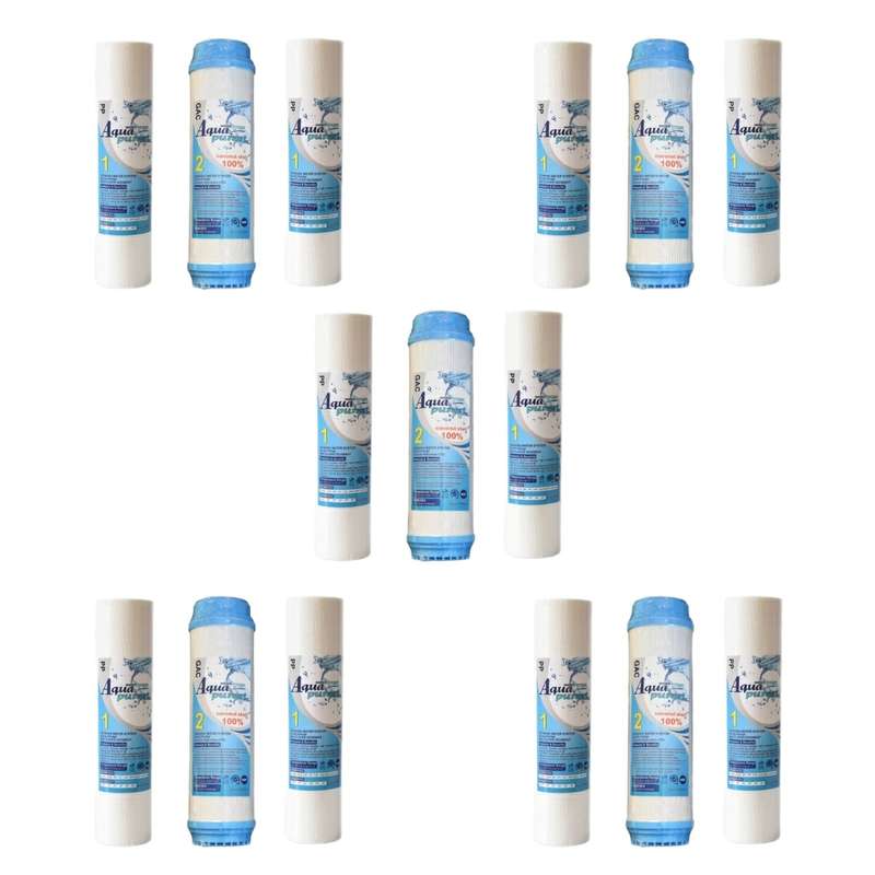 فیلتر دستگاه تصفیه آب آکوا پیورست مدل PP-UDF 10 INCH مجموعه 15 عددی