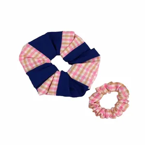 کش مو دخترانه مدل اسکرانچی طرح ترکیبی  کد 21 مجموعه 2 عددی