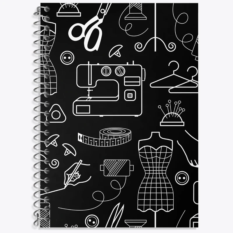 دفتر زبان 50 برگ خندالو مدل سه خط طرح خیاطی کد N504