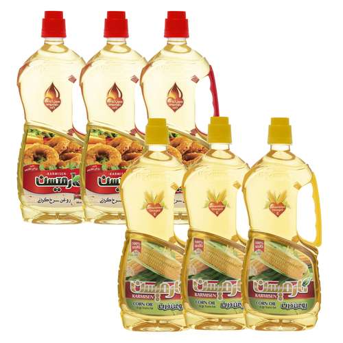 روغن سرخ کردنی پایه کنجد و روغن ذرت خالص کارمیسن _ 920 میلی لیتر 6 عددی