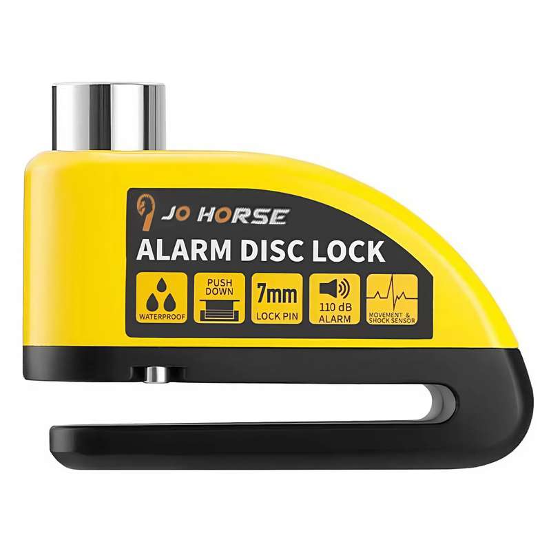 قفل دیسکی موتور سیکلت جو هورس مدل آژیر دار بدنه فولادی کد 11012