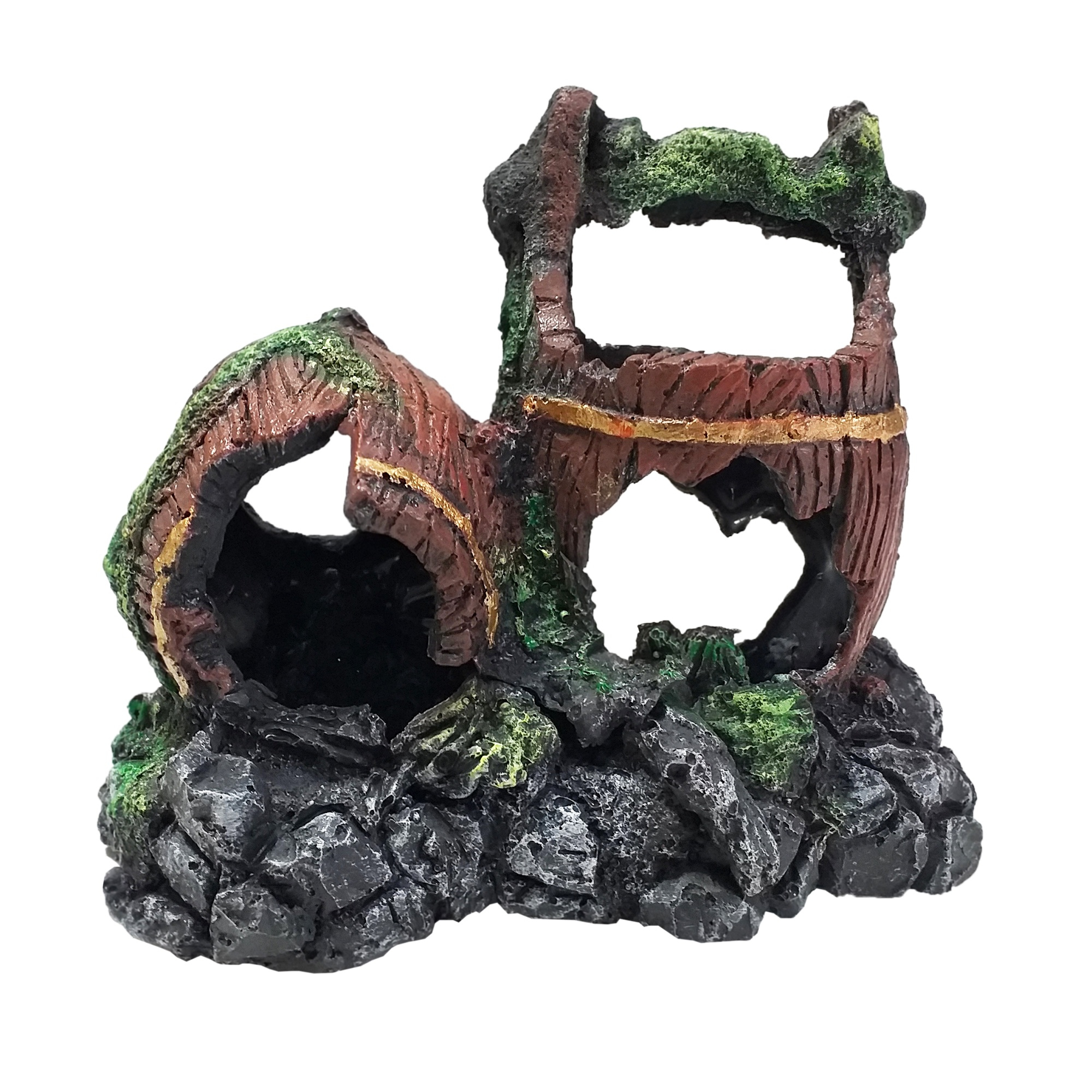 بشکه تزیینی آکواریوم مدل شکسته دوقلو کد F003