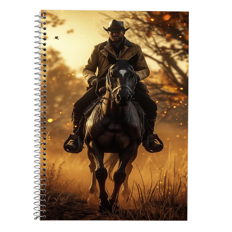 دفتر زبان 50 برگ مدوپد مدل سه خط طرح رد دد red dead کد DF13518