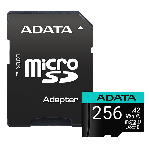 کارت حافظه microSDXC ای دیتا مدل Premier کلاس 10 استاندارد UHS-I U3سرعت 100MBps ظرفیت 256 گیگابایت به همراه آداپتور