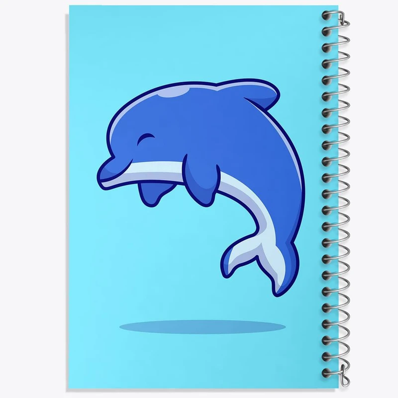 دفتر ژورنال نویسی 50 برگ خندالو مدل نقطه ای طرح حیوانات بامزه دلفین کد 25413