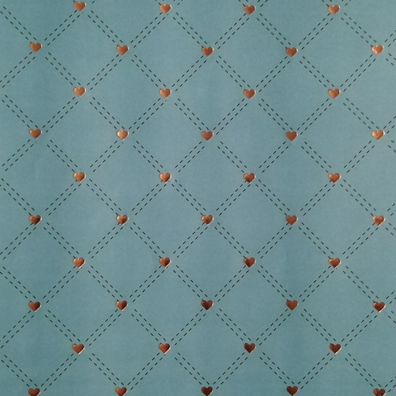 کاغذ کادو مدل قلب و خط طرح طلاکوب بسته 6 عددی