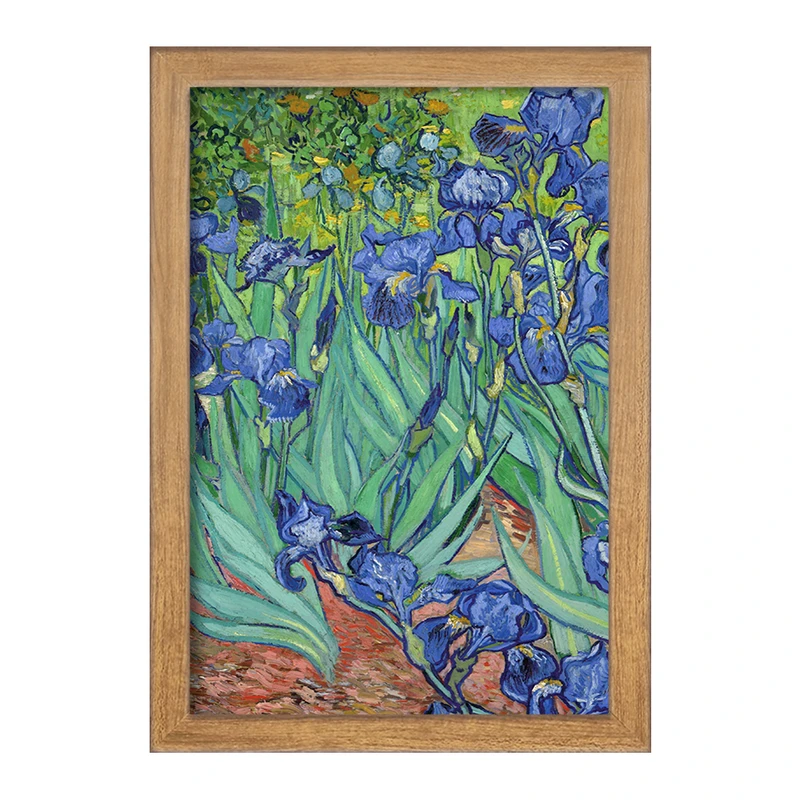 تابلو خندالو مدل نقاشی گل های زنبق اثر ونسان ونگوگ کد 25458