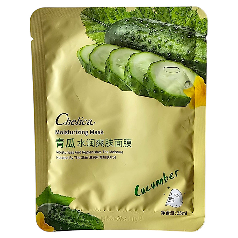 ماسک صورت چلیکا مدل خیار حجم 25 میلی لیتر بسته 4 عددی