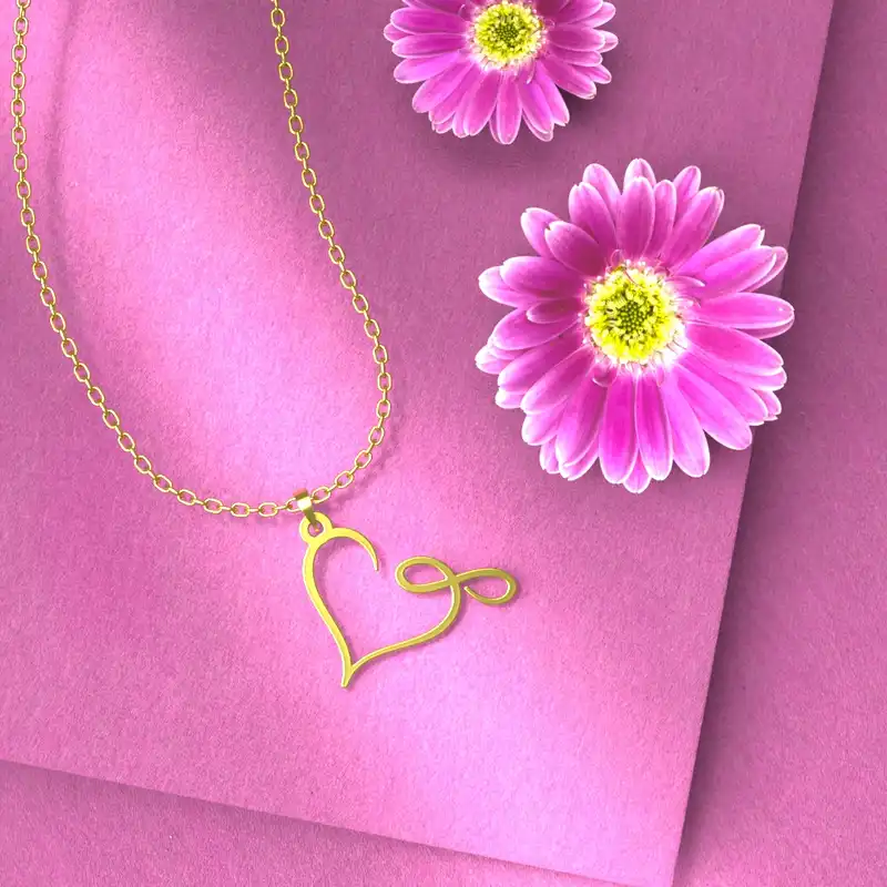 گردنبند طلا 18 عیار زنانه مدوپد مدل قلب کد E3-1-1257