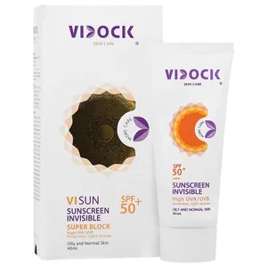 کرم ضد آفتاب صورت بی‌رنگ ویدک SPF 50 مدل Visun - O ‌محافظ UVA UVB مناسب برای پوست‌ چرب حجم 40 میلی‌لیتر