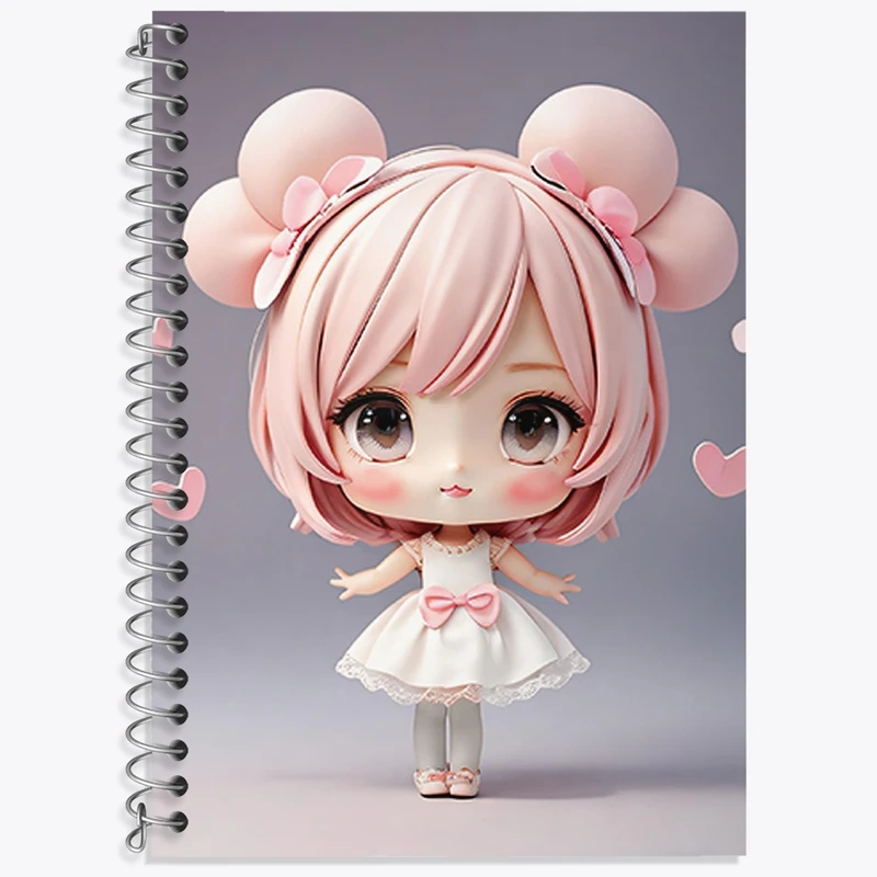 دفتر زبان 50 برگ خندالو مدل سه خط طرح دخترانه (Girlish) کد 36866