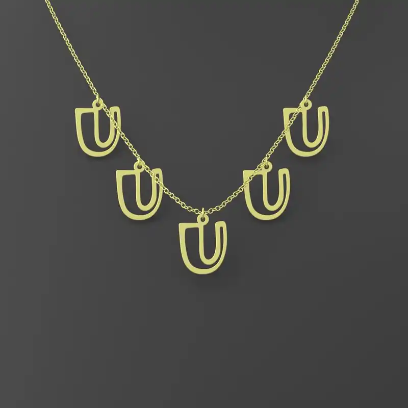 گردنبند طلا 18 عیار زنانه مدوپد مدل حرف U کد RNA16701