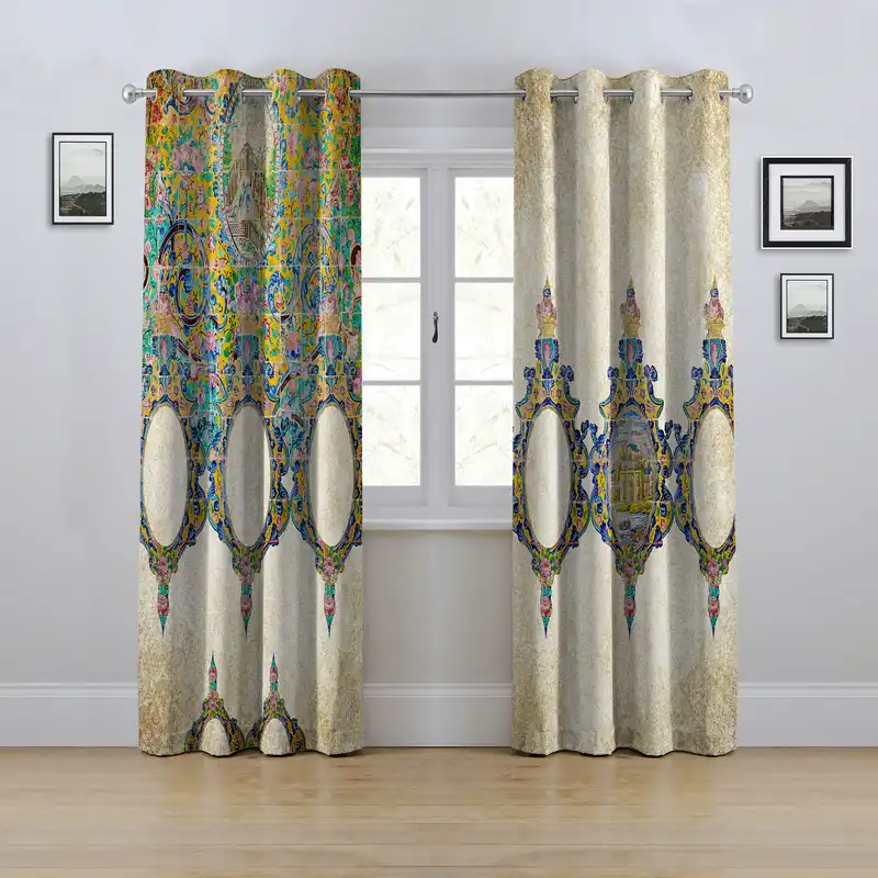 پرده مدل پانچی طرح پتینه سایز 280x145 سانتی متر