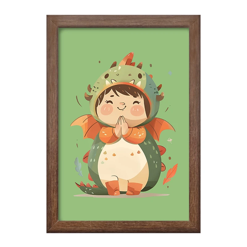 تابلو خندالو طرح دختر اژدهایی کیوت کد F7410