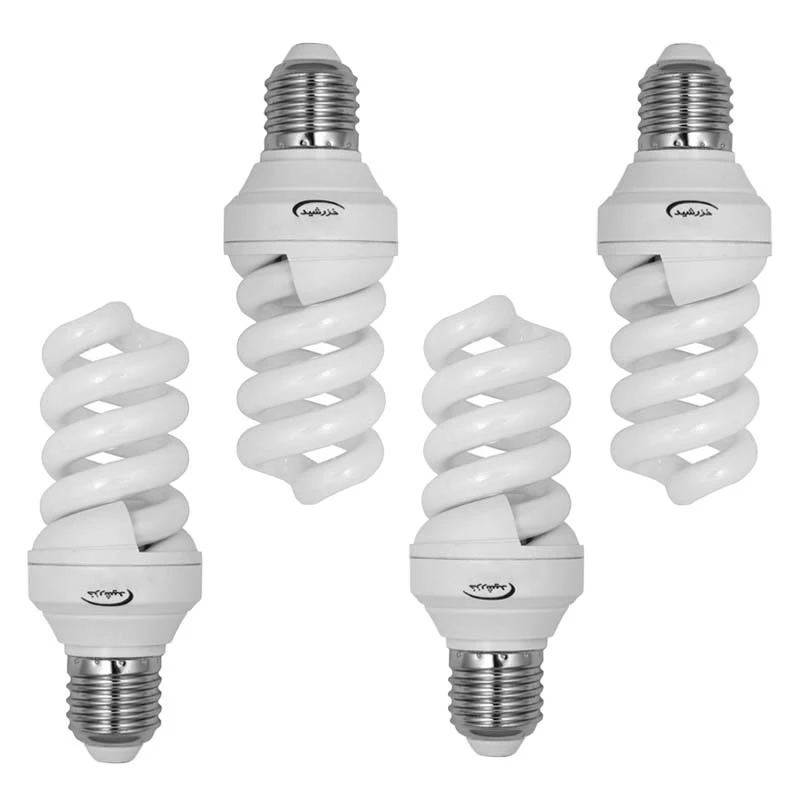 لامپ 15 وات خزرشید مدل کم مصرف پایه E27 بسته 4 عددی