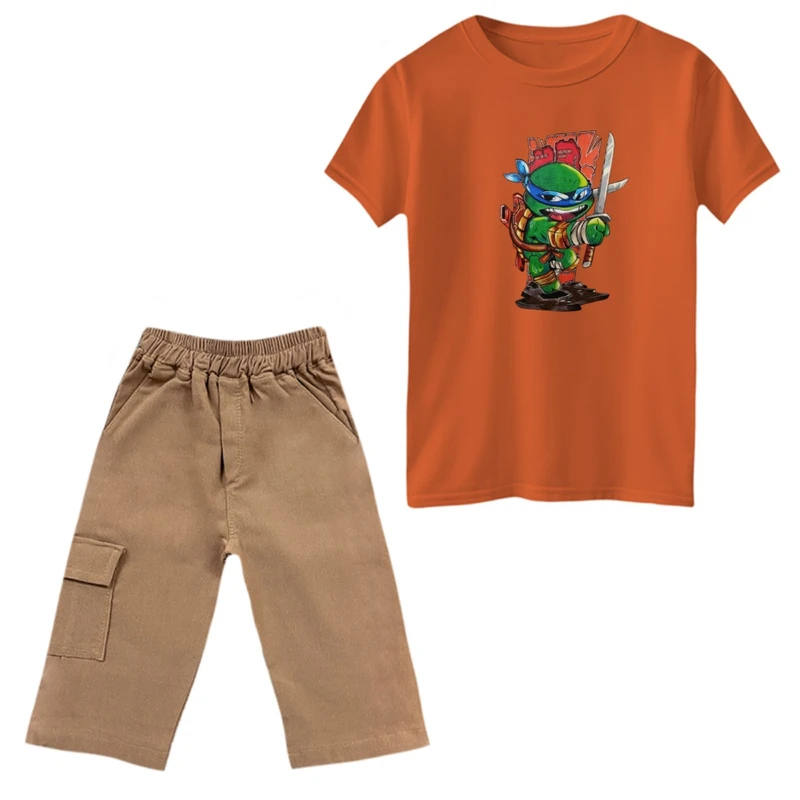 ست تی‌شرت و شلوارک پسرانه مدل لاکپشت های نینجا کد 11