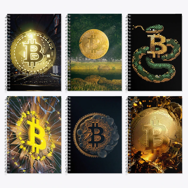 دفتر زبان 50 برگ خندالو مدل دو خط طرح بیت کوین (Bitcoin) کد 553 مجموعه 6 عددی
