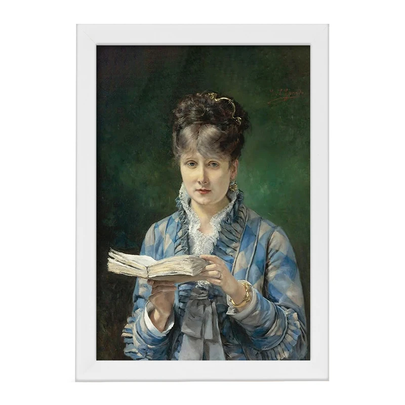 تابلو خندالو مدل نقاشی مطالعه کننده اثر ادواردو لئون گاریدو کد F12133