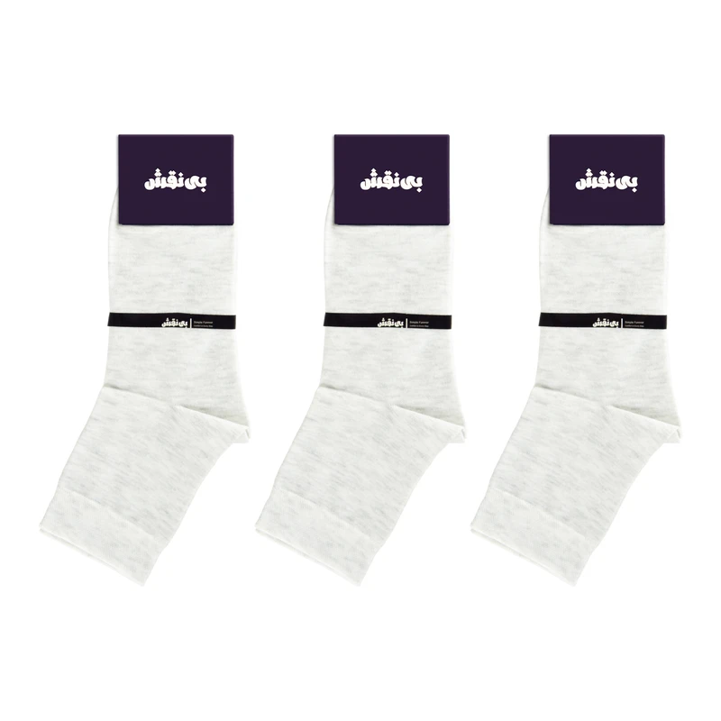 جوراب نیم ساق مردانه بی نقش مدل ساده کد BMJ-356 بسته 3 عددی