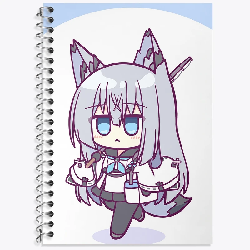دفتر زبان 50 برگ خندالو مدل دو خط طرح بازی آزور لین (Azur Lane) کد 34263