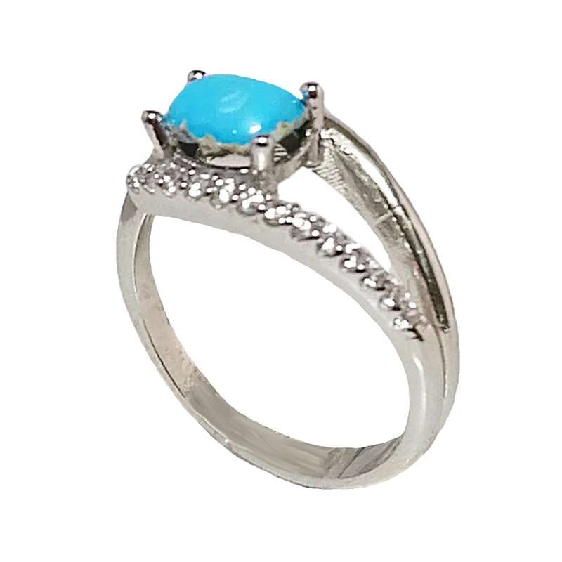 انگشتر نقره زنانه مدل فیروزه نیشابور FW3050