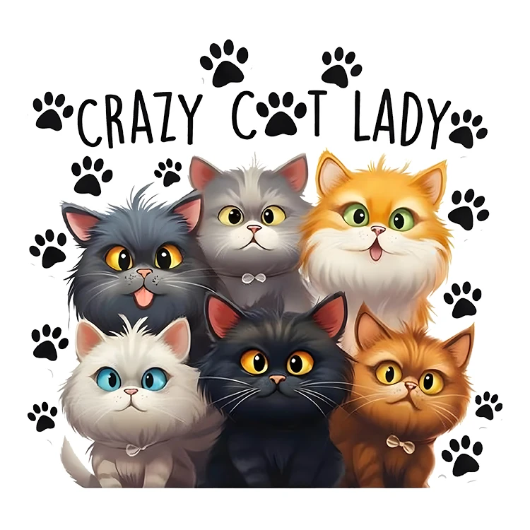 استیکر پارچه و لباس پاد آفرین مدل کارتونی طرح گربه کیوت بامزه کد S5000