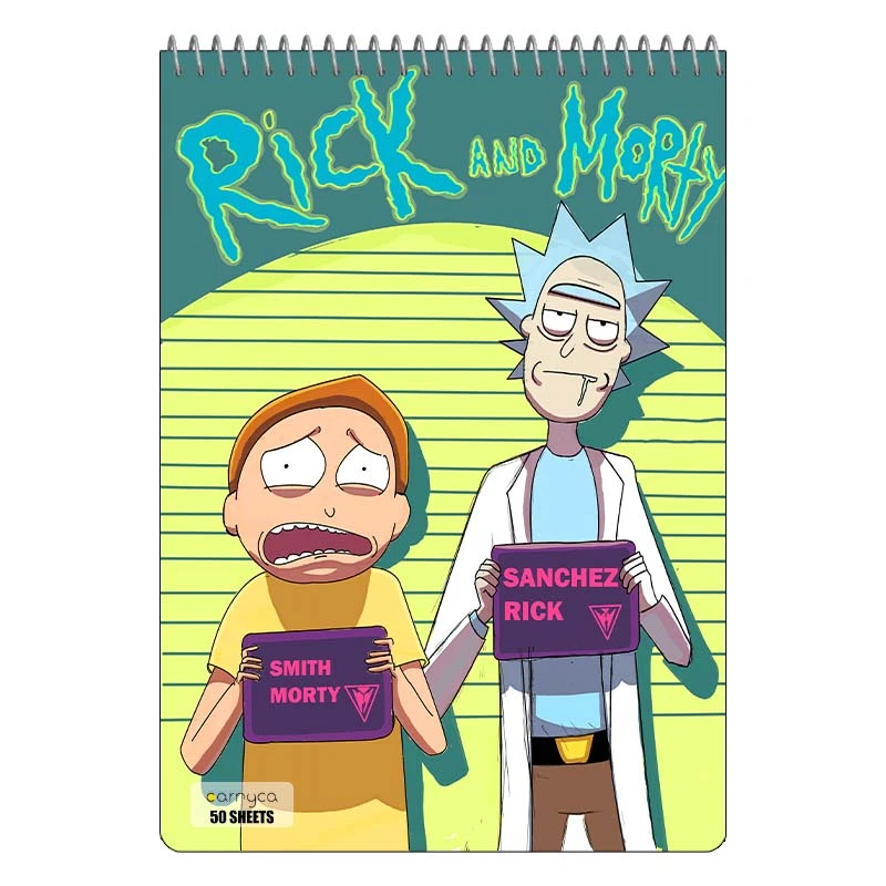 دفتر نقاشی 50 برگ سیمی کارنیکا طرح ریک و مورتی Rick and Morty کد 71699