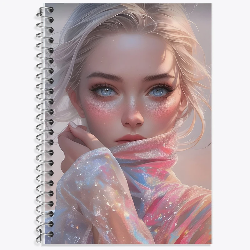 دفتر زبان 50 برگ خندالو مدل دو خط طرح دخترانه کد N3829