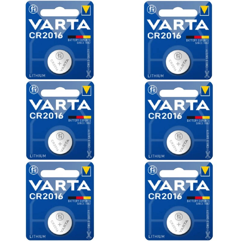 باتری سکه ای وارتا مدل CR 2016 مجموعه 6 عددی
