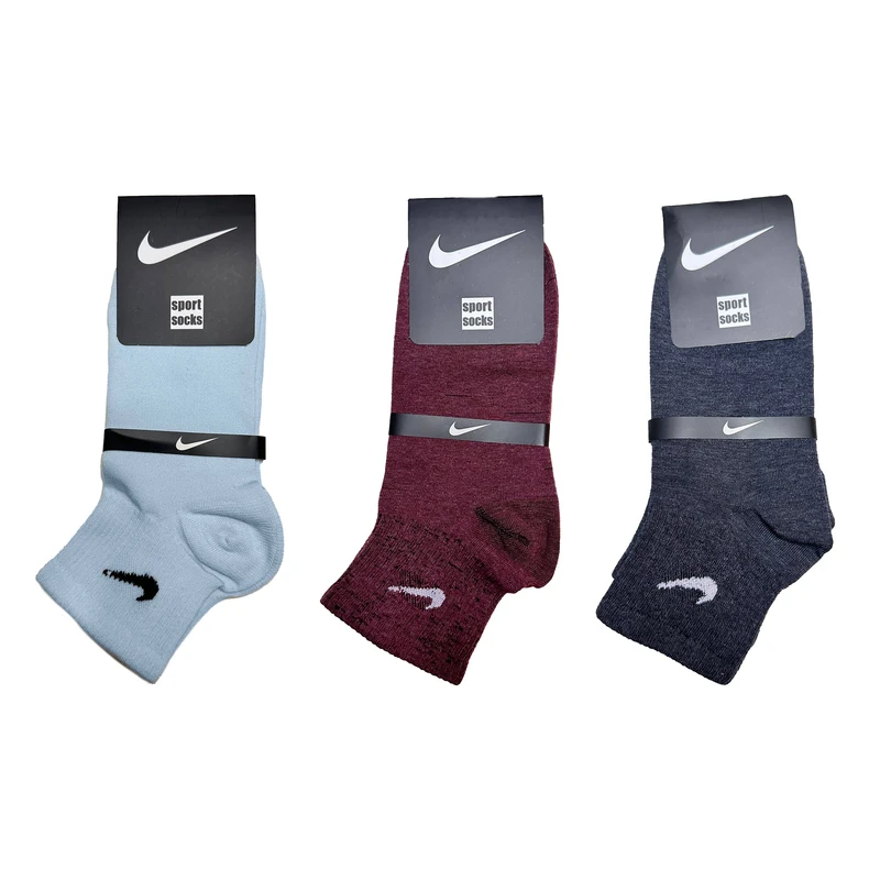 جوراب ورزشی ساق کوتاه زنانه کد 235 بسته 3 عددی