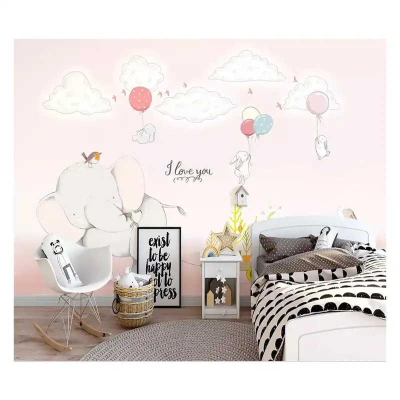 پوستر دیواری اتاق کودک مدل فیل در آسمان 1040