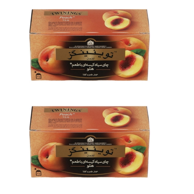 چای سیاه کیسه ی با طعم هلو - 2 بسته 25 عددی