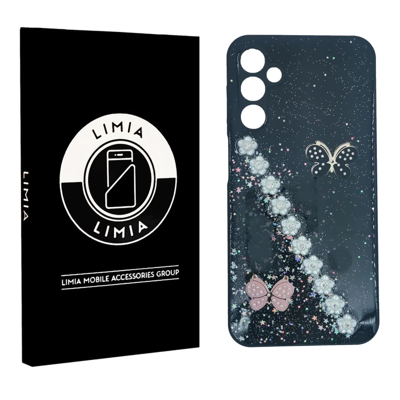 کاور لیمیا مدل فانتزی لنزدار پشت شیشه ای طرح اکلیلی و پروانه ای مناسب برای گوشی موبایل سامسونگ Galaxy A24