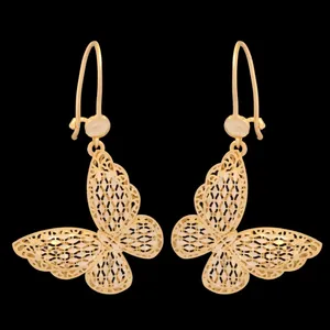 گوشواره عصایی طلا 18 عیار زنانه طلای مستجابی مدل پروانه کد 125864