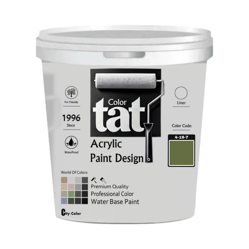 رنگ سبز صدری تیره نیمه مات اکرولیک تات کد 4-19-7 حجم 1لیتر
