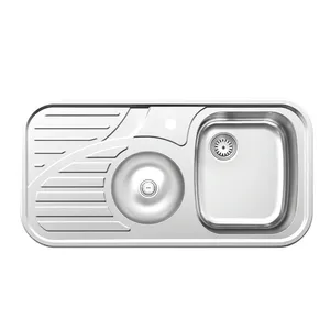 سینک ظرفشویی استیل توکار یک و نیم لگنه پلی استیل مدل رویال کد 80